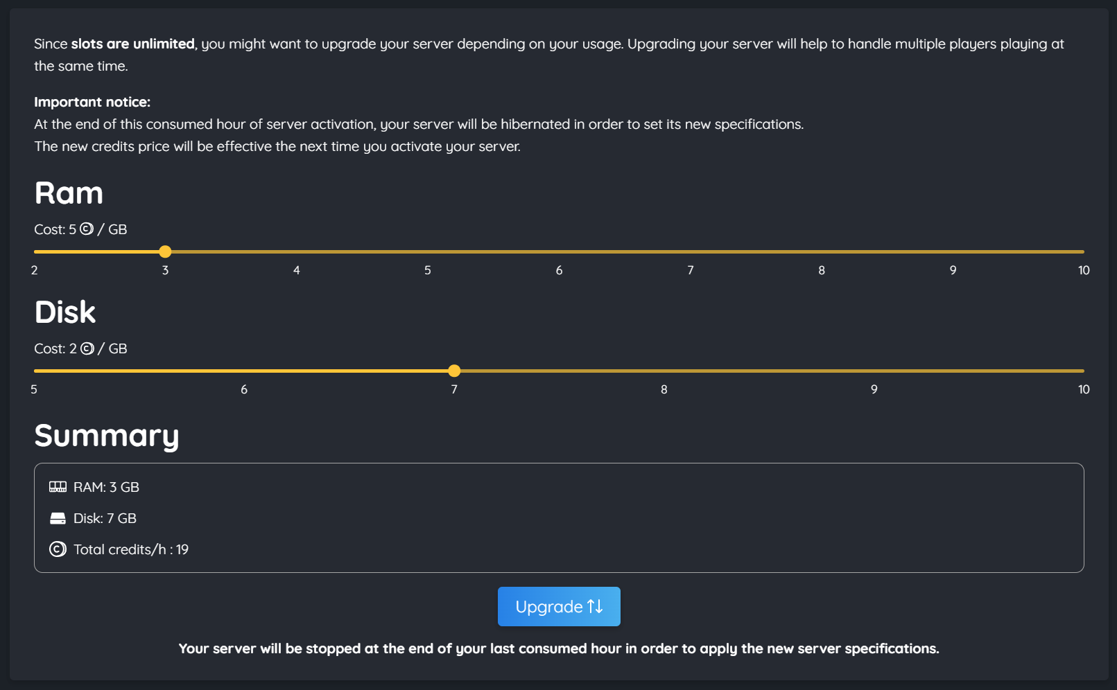 upgrade page