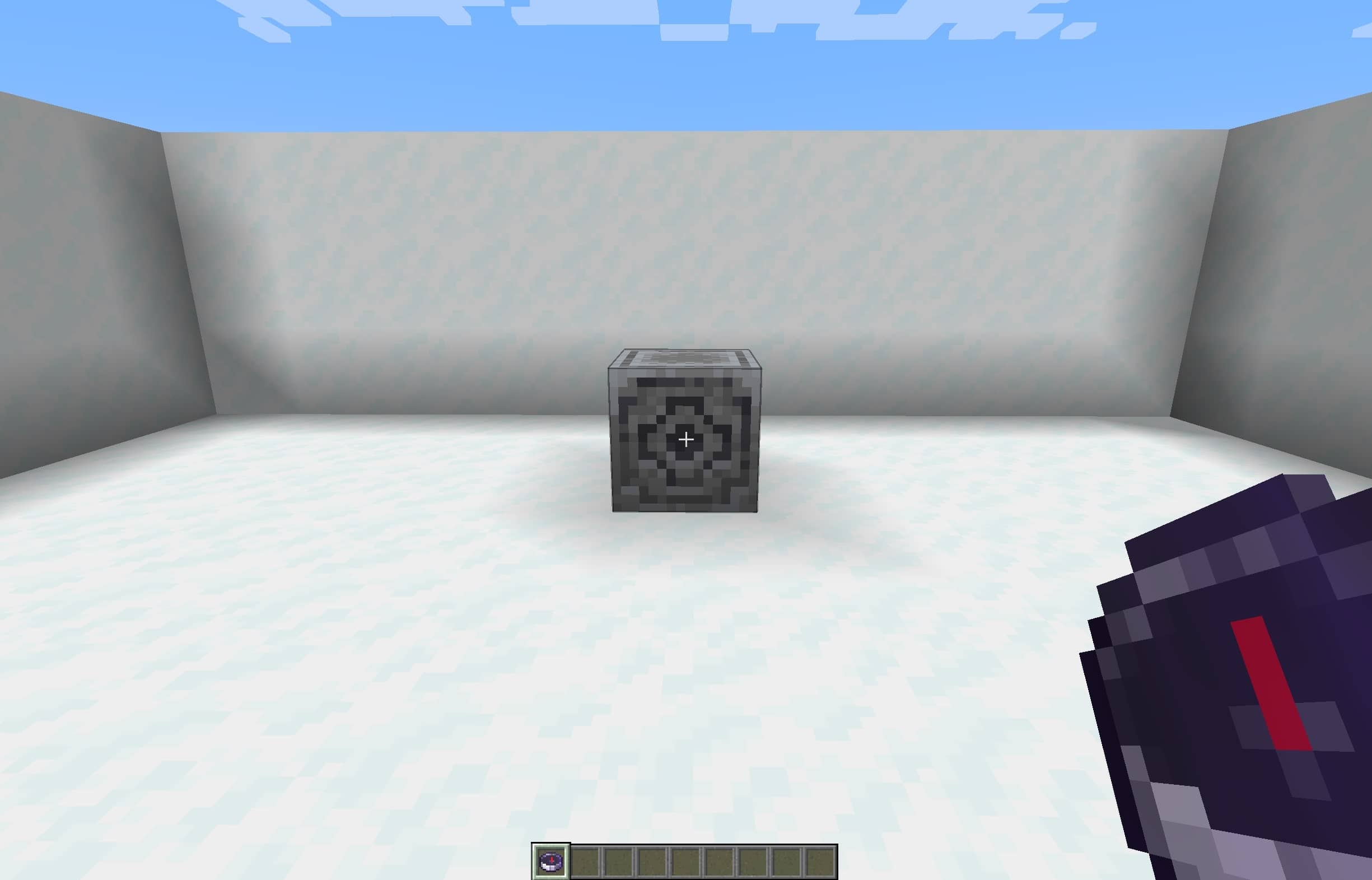 A compass pointing to a lodestone in minecraft