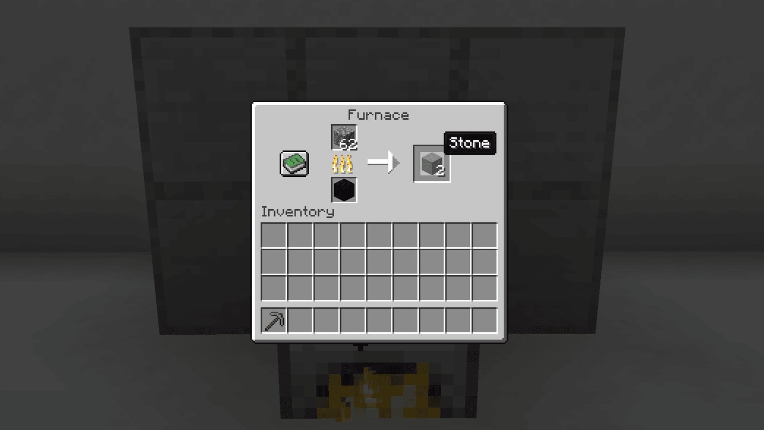 Cobblestone turned in normal stone in a minecraft furnace