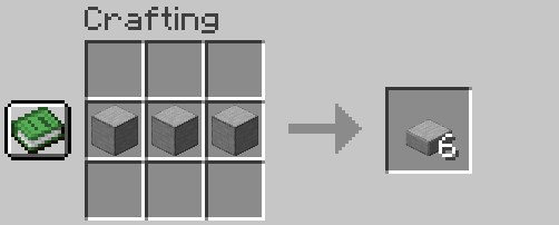 3 smooth stone in a crafting table to make smooth stone slabs