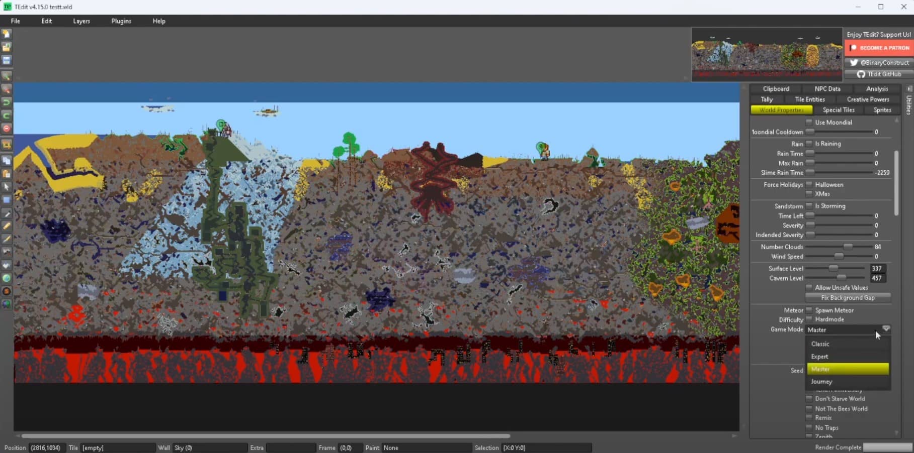 Change difficulty with TEdit Terraria world editor