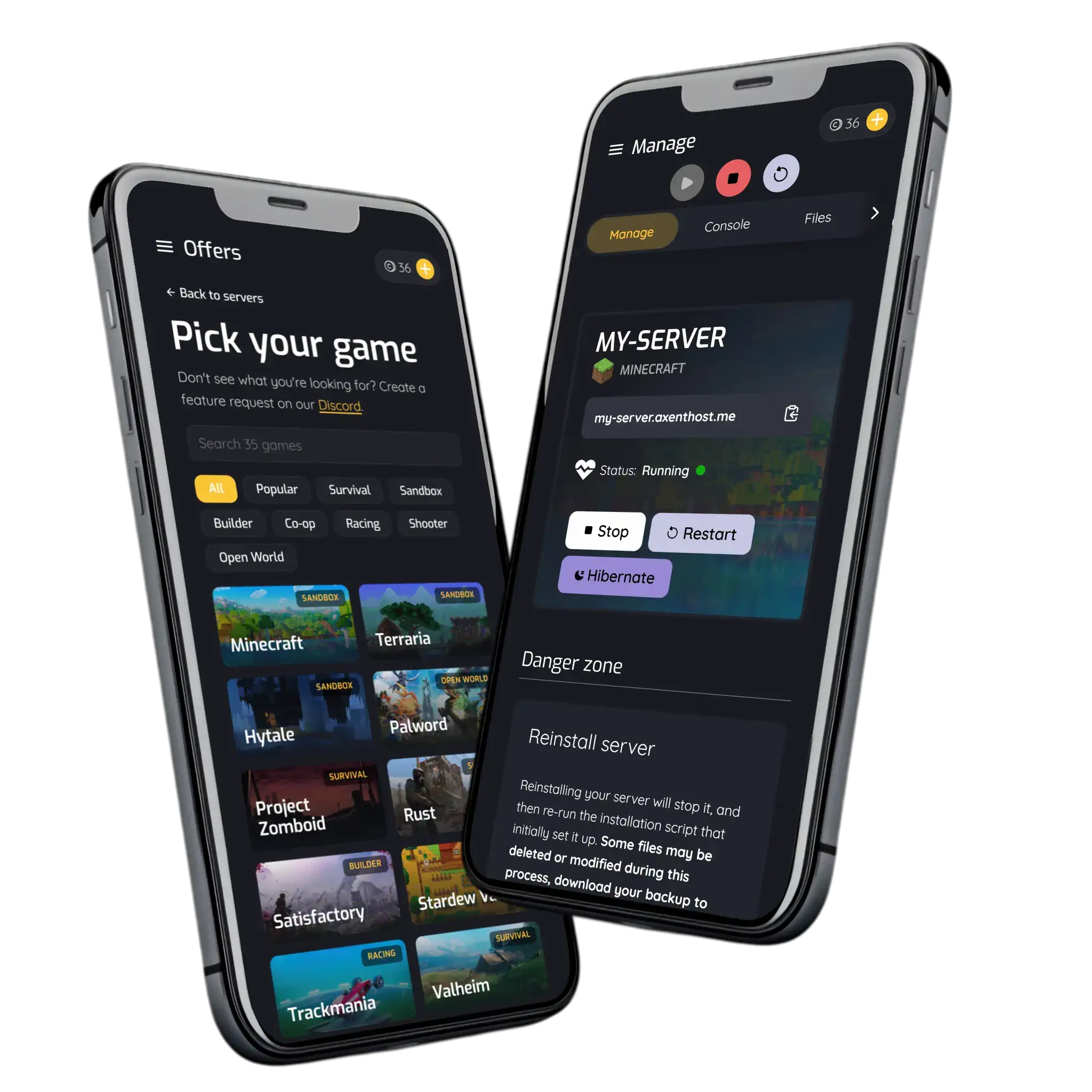 AxentHost Android and iOS mobile applications
