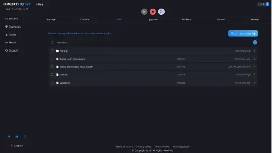 Server Settings Screenshot