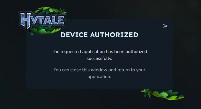 Hytale authorized device